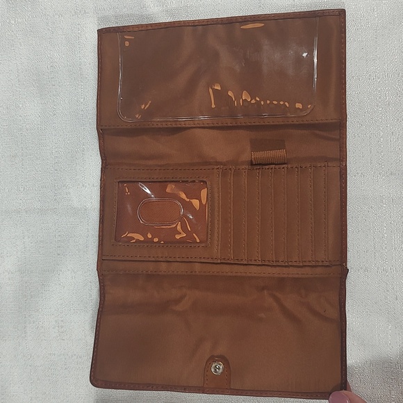 Brown Colorful Front Leather Wallet Snap Front Closure with Coin Zipper - Picture 4 of 7